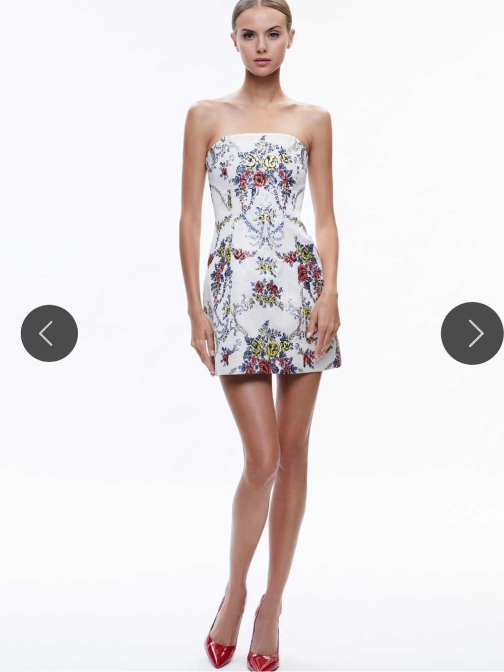 Alice and Olivia Velia Strapless Lantern Mini Dress